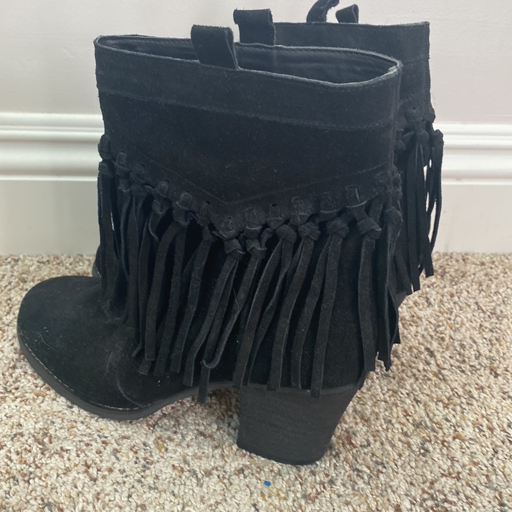 Black Suede Booties. Worn Only Once - image 3